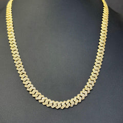 SPECIAL! 9MM 9.21ct G SI 14K Yellow Gold Diamond Square Cuban Chain Necklace 22" Long