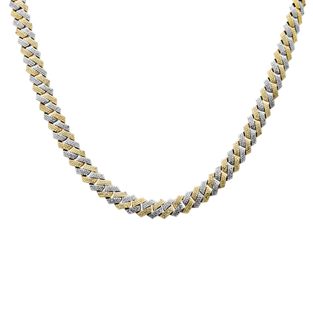 SPECIAL! 9MM 8.56ct G SI 14K Yellow & White Gold Diamond Square Cuban Chain Necklace 22" Long