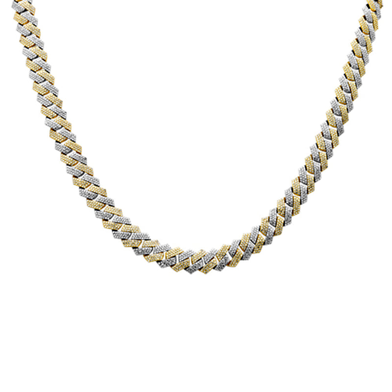 SPECIAL! 9MM 8.56ct G SI 14K Yellow & White Gold Diamond Square Cuban Chain Necklace 22" Long