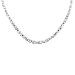 SPECIAL! 10.18ct G SI 14K White Gold Diamond Graduated Tennis Necklace 16" Long Chain