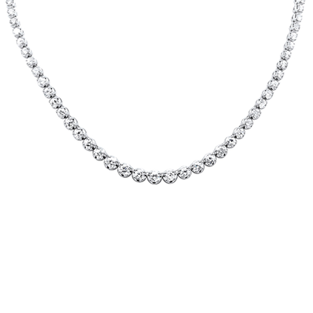 SPECIAL! 7.83ct G SI 14K White Gold Diamond Graduated Tennis Necklace 16" Long
