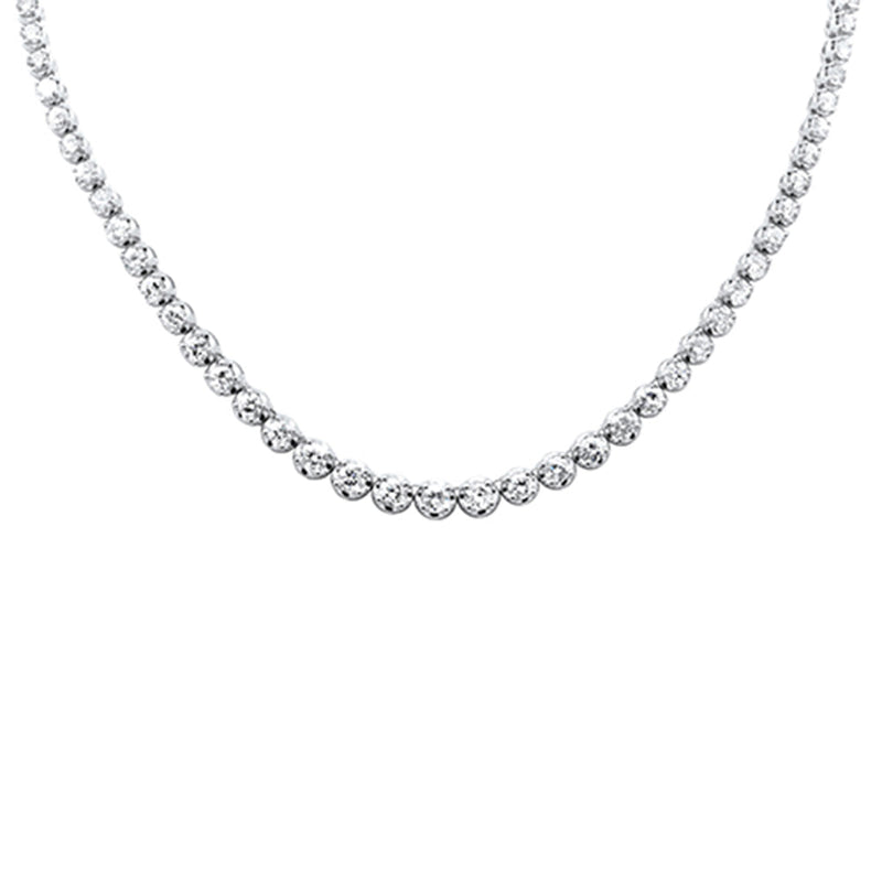 SPECIAL! 7.83ct G SI 14K White Gold Diamond Graduated Tennis Necklace 16" Long
