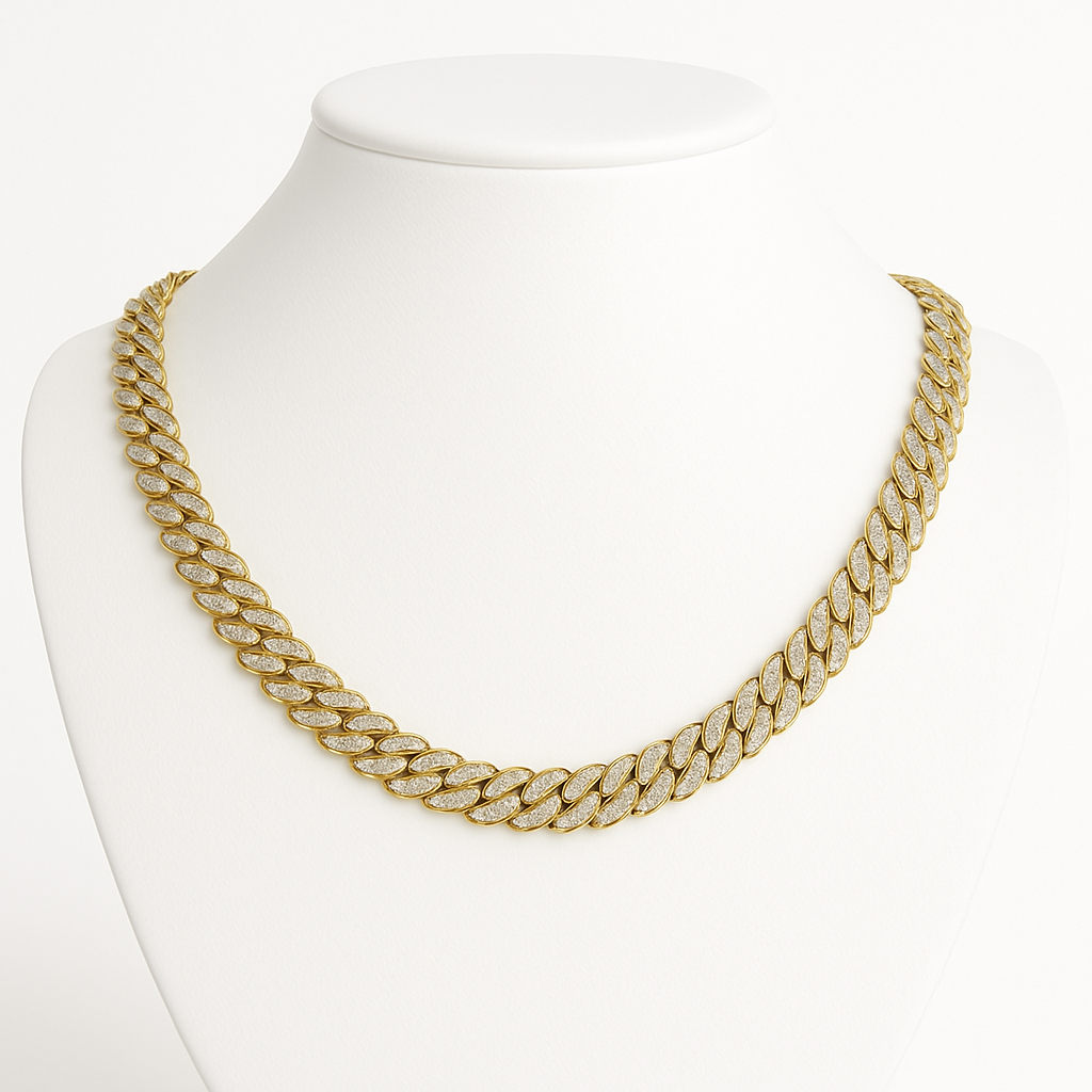 SPECIAL! 13MM 15.90ct 14KT Yellow Gold Diamond Round Cuban Necklace 22"