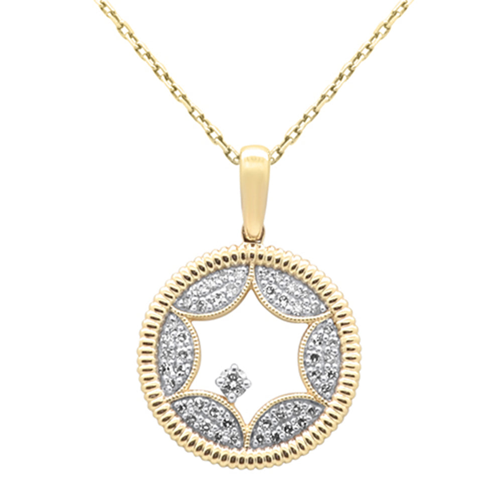 SPECIAL! .25ct G SI 14K Yellow Gold Diamond Star Pendant Necklace 18" Chain