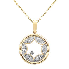 SPECIAL! .25ct G SI 14K Yellow Gold Diamond Star Pendant Necklace 18" Chain