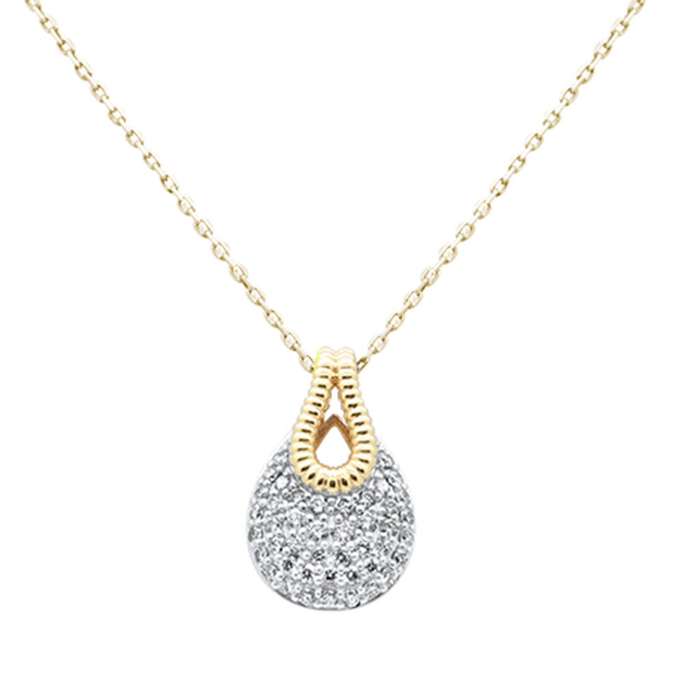 SPECIAL!.50ct G SI 14K Yellow Gold Modern Pave Set Diamond Pendant Necklace 18" Chain
