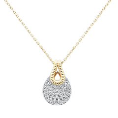 SPECIAL!.50ct G SI 14K Yellow Gold Modern Pave Set Diamond Pendant Necklace 18" Chain