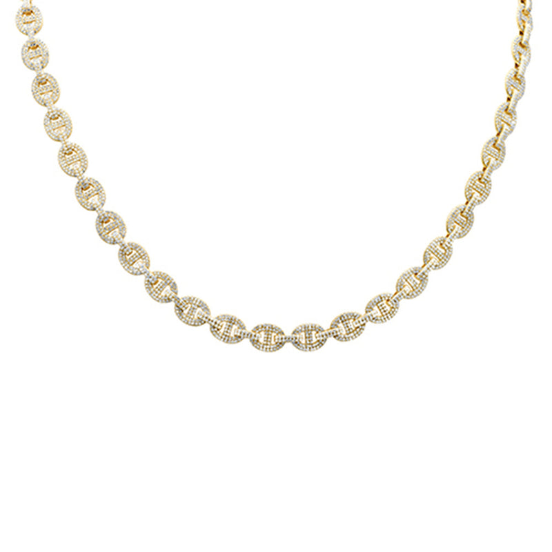 SPECIAL!5.29ct G SI 14K Yellow Gold Diamond Mariner Link Necklace 20" Chain