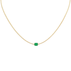 SPECIAL!2.64ct G SI 14K Yellow Gold Diamond & Emerald Gemstone Tennis Necklace 16" Chain