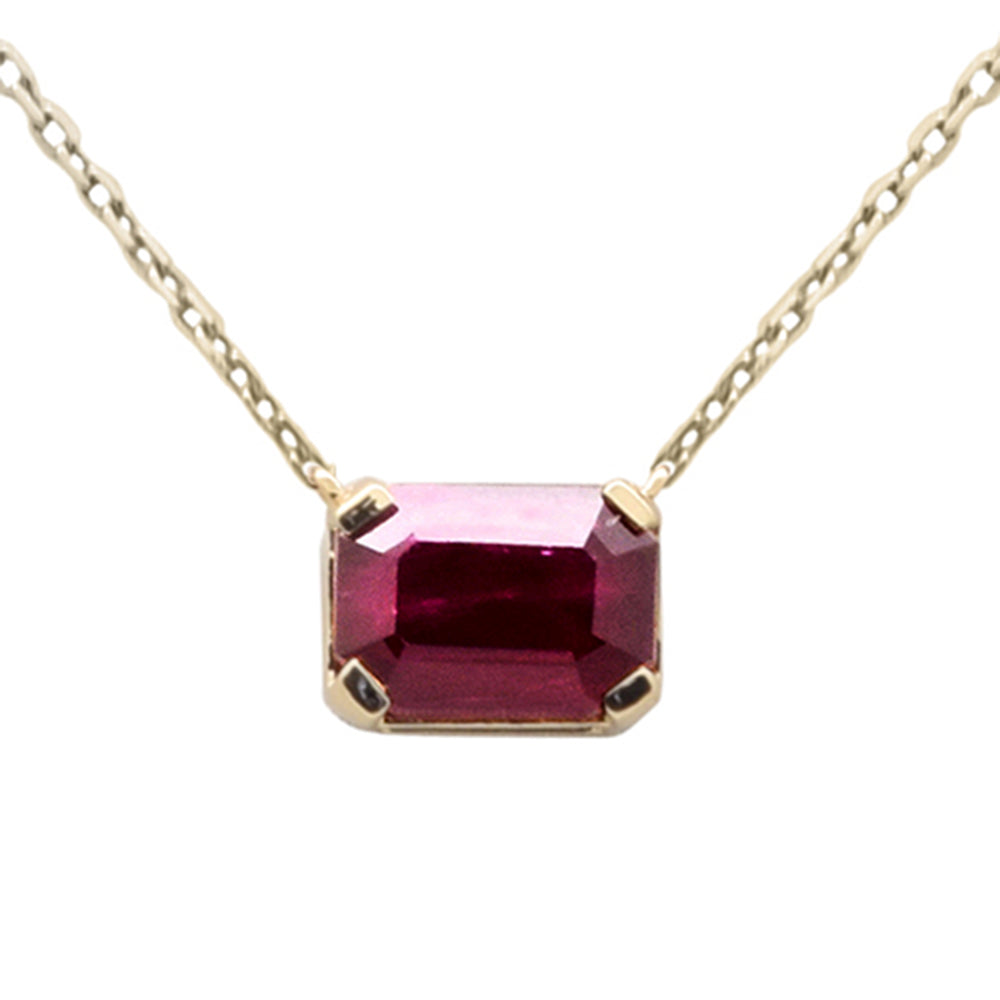 SPECIAL! .76ct G SI 14K Yellow Gold Ruby Gemstone Solitaire Pendant Necklace 18" Chain