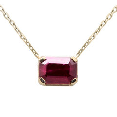 SPECIAL! .76ct G SI 14K Yellow Gold Ruby Gemstone Solitaire Pendant Necklace 18" Chain