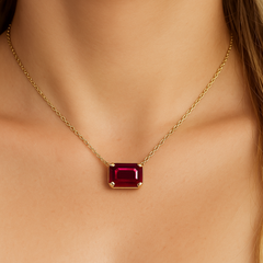 SPECIAL! .76ct G SI 14K Yellow Gold Ruby Gemstone Solitaire Pendant Necklace 18" Chain