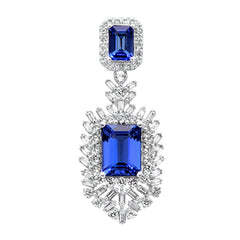 SPECIAL!5.54ct G SI 14K White Gold Diamond & Natural Tanzanite Gemstone Pendant