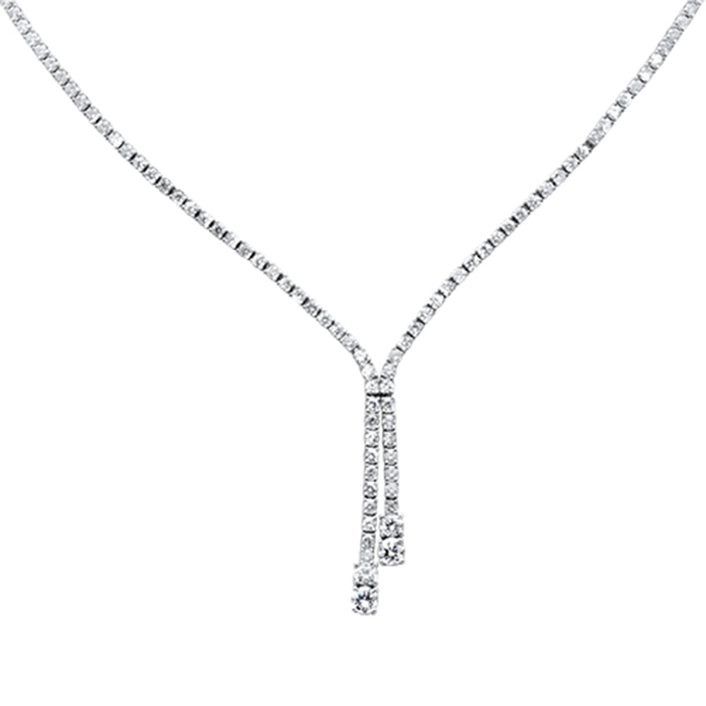 SPECIAL! 7.74ct G SI 14K White Gold Diamond Drop Lariat Tennis Necklace 16+2" Long