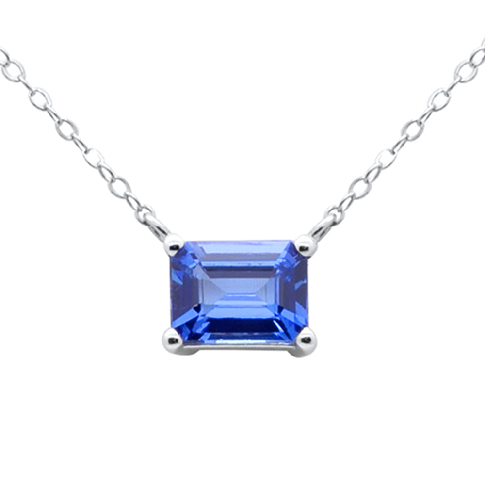 SPECIAL!1.50ct G SI 14K White Gold Tanzanite Gemstone Solitaire Pendant Necklace 18" Long