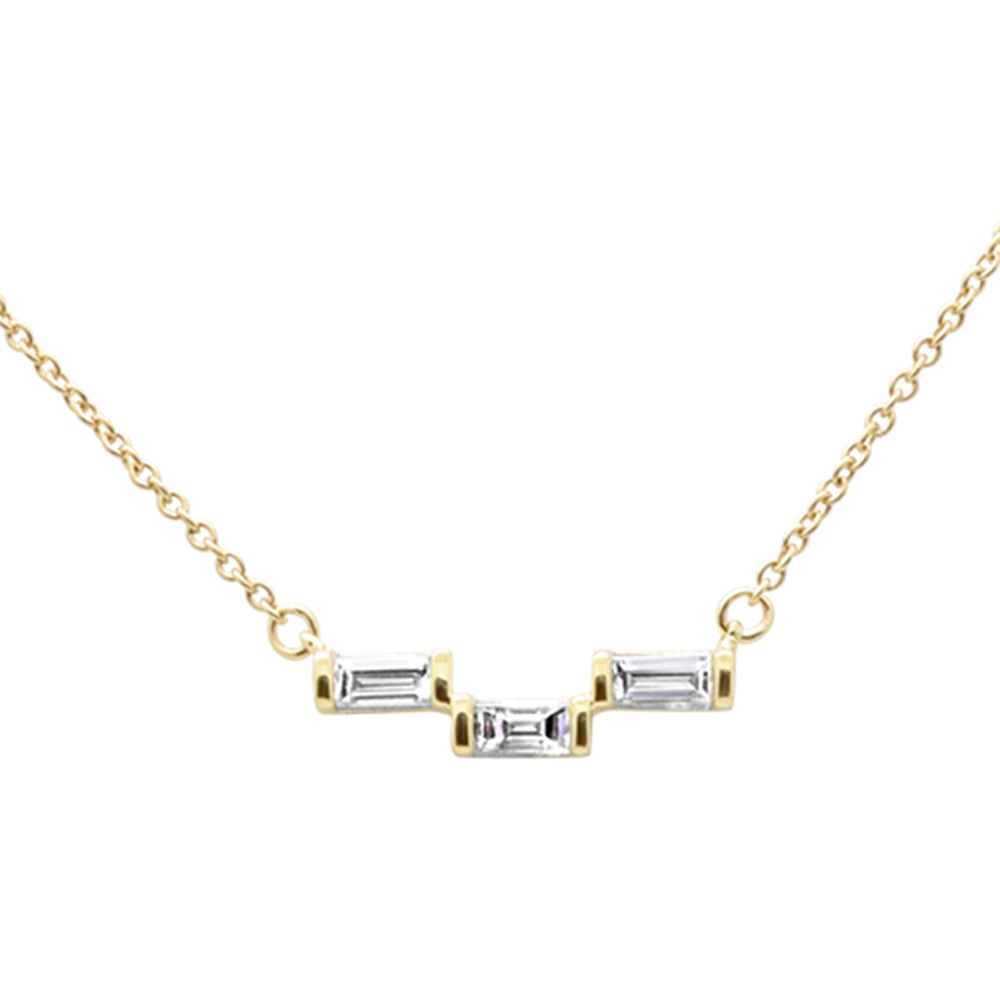 SPECIAL!.21ct G SI 14K Yellow Gold Diamond Baguette Pendant Size 6.5