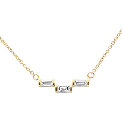 SPECIAL!.21ct G SI 14K Yellow Gold Diamond Baguette Pendant Size 6.5