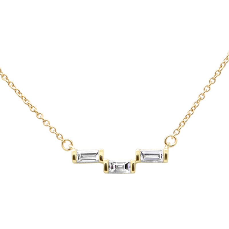 SPECIAL!.21ct G SI 14K Yellow Gold Diamond Baguette Pendant Size 6.5