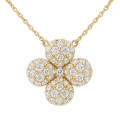 SPECIAL!.51ct G SI 14K Yellow Gold Diamond Flower Pendant 18" Long