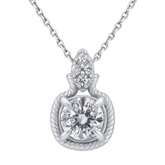 SPECIAL!1.20ct G SI 14K White Gold Round Brilliant Diamond Solitaire Pendant 18" Long
