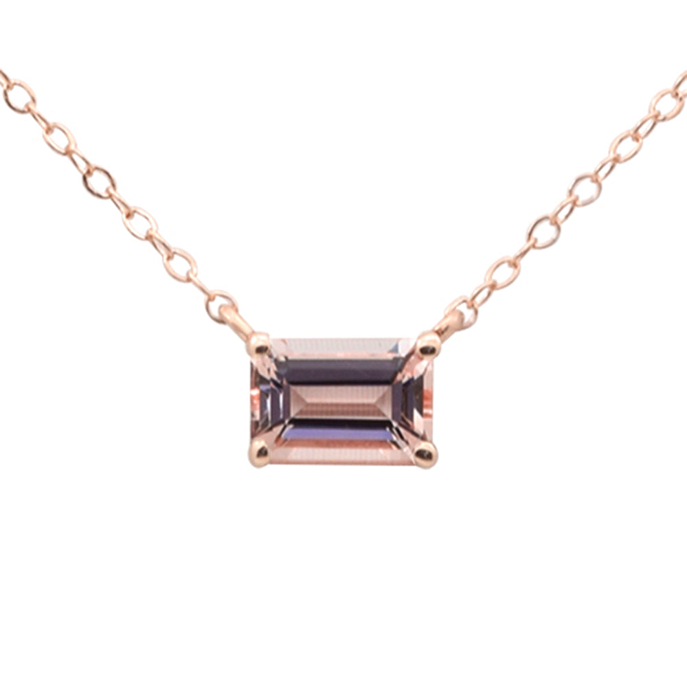 SPECIAL!.53ct G SI 14K Rose Gold Morganite Gemstone Pendant 18" Long
