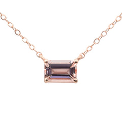 SPECIAL!.53ct G SI 14K Rose Gold Morganite Gemstone Pendant 18" Long