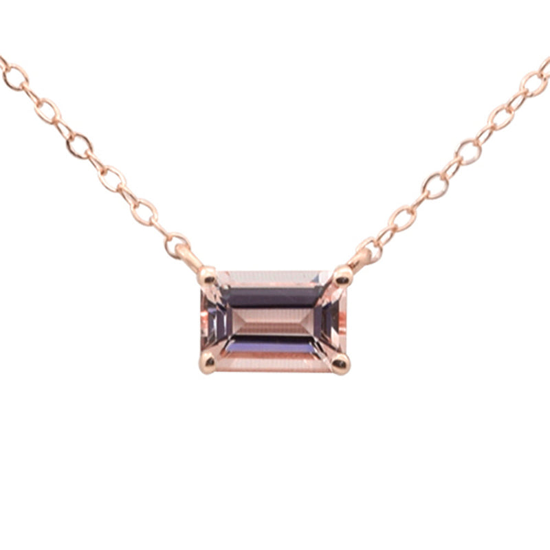 SPECIAL!.53ct G SI 14K Rose Gold Morganite Gemstone Pendant 18" Long