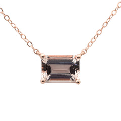 .86ct G SI 14K Rose Gold Morganite Gemstone Pendant 18" Long