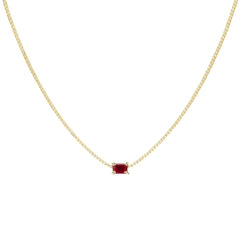 SPECIAL!2.55ct G SI 14K Yellow Gold Diamond & Ruby Gemstone Tennis Pendant Necklace 16" Long