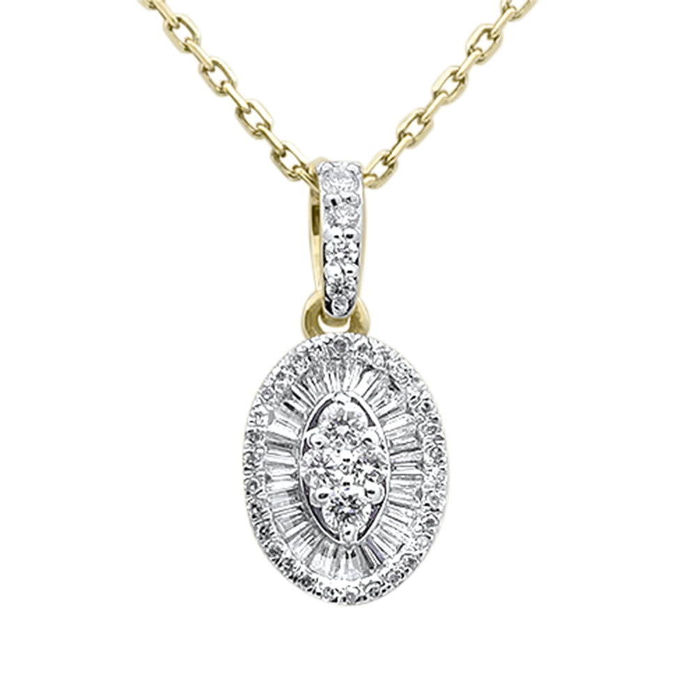 SPECIAL!.25ct G SI 14K Yellow Gold Diamond Oval Medallion Pendant 18" Long
