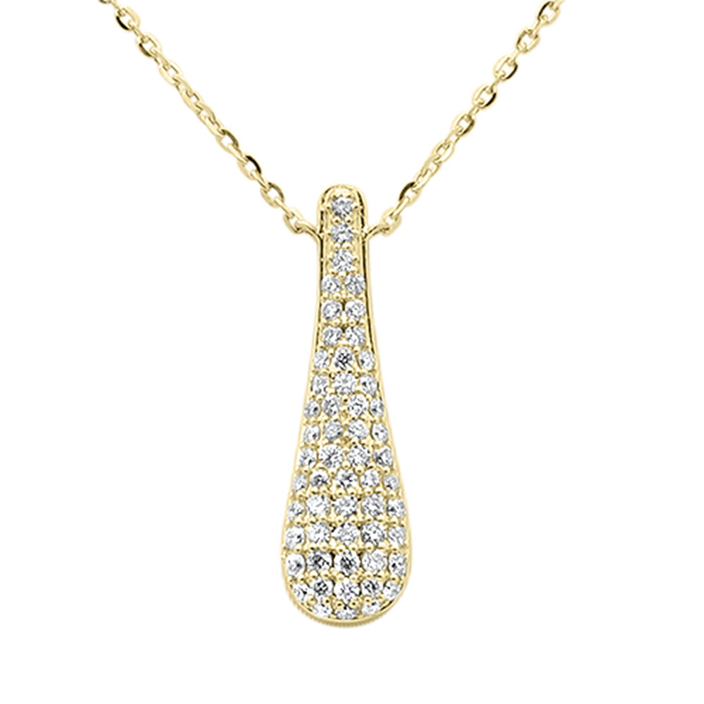 SPECIAL!.26ct G SI 14K Yellow Gold Modern Drop Dangle Diamond Pendant 18" Long