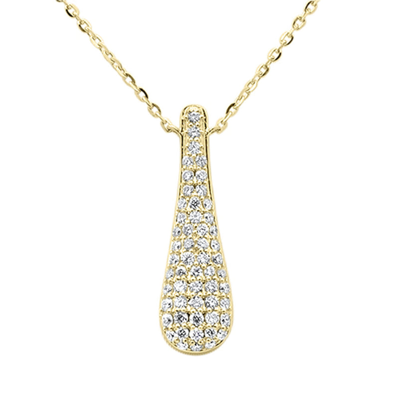 SPECIAL!.26ct G SI 14K Yellow Gold Modern Drop Dangle Diamond Pendant 18" Long