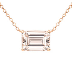 SPECIAL!2.11ct G SI 14K Rose Gold Natural Morganite Gemstone Soliatire Pendant 18" Long