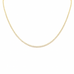 SPECIAL!3.01ct G SI 14K Yellow Gold Diamond Elegant Tennis Necklace 18" Long