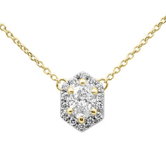 SPECIAL! .53ct G SI 14K Yellow Gold Oval Cut Diamond Pendant Necklace 16+2" Ext. Long Chain