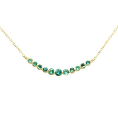 .24ct G SI 14kt Yellow Gold Natural Emerald Gemstone Journey Pendant Necklace 18" long