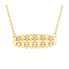SPECIAL! .16ct G SI 14kt Yellow Gold Round Diamond Modern Pendant Necklace 18" long