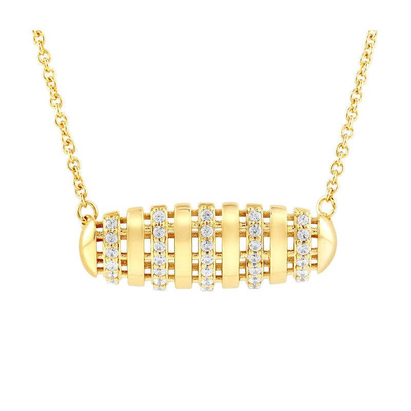 SPECIAL! .16ct G SI 14kt Yellow Gold Round Diamond Modern Pendant Necklace 18" long