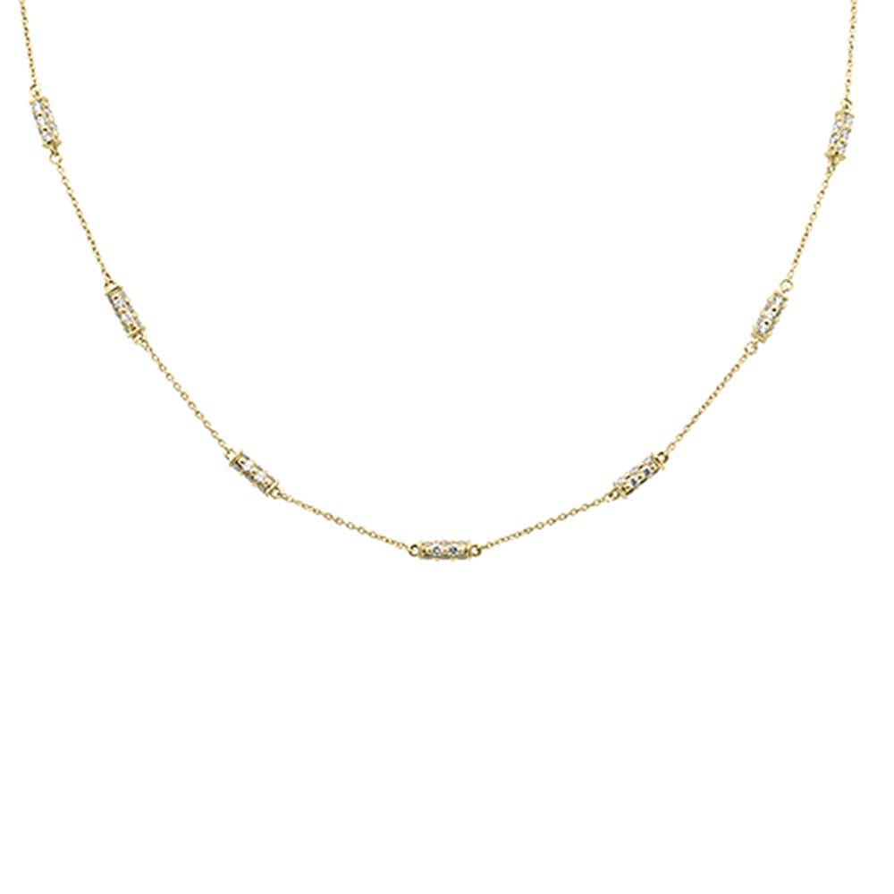 SPECIAL! 1.05ct G SI 14kt Yellow Gold Diamond Station Link Necklace 18" long