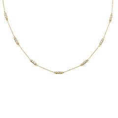 SPECIAL! 1.05ct G SI 14kt Yellow Gold Diamond Station Link Necklace 18" long