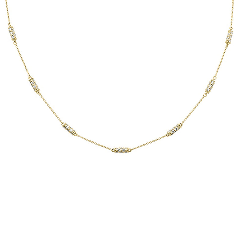 SPECIAL! 1.05ct G SI 14kt Yellow Gold Diamond Station Link Necklace 18" long