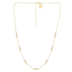 SPECIAL! 1.05ct G SI 14kt Yellow Gold Diamond Station Link Necklace 18" long