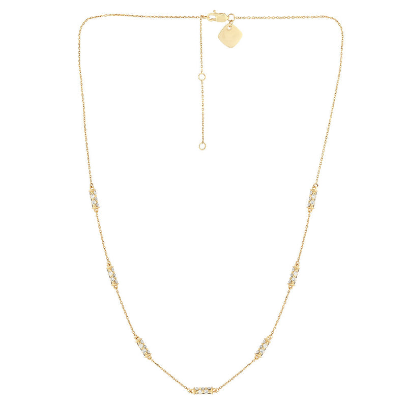 SPECIAL! 1.05ct G SI 14kt Yellow Gold Diamond Station Link Necklace 18" long