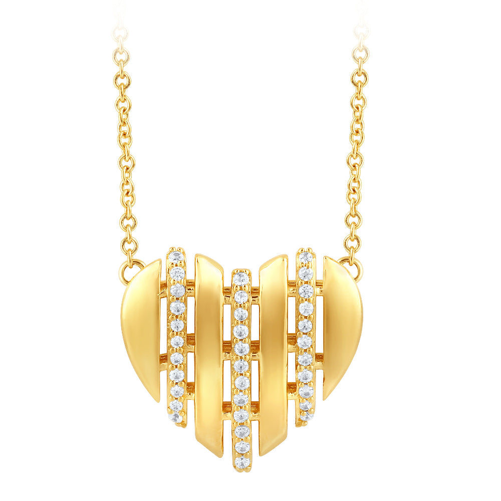 SPECIAL! .16ct G SI 14kt Yellow Gold Diamond Heart Shape Pendant Necklace 18" long