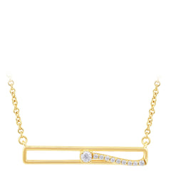 SPECIAL! .10ct G SI 14kt Yellow Gold Diamond Bar Pendant Necklace 18" long