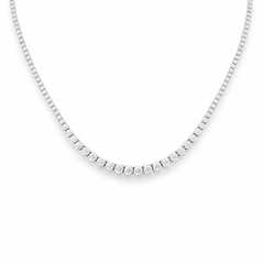 SPECIAL! 5.01ct G SI 14kt White Gold Round Diamond Riviera Necklace 16" Long