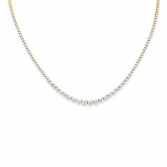 SPECIAL! 4.96ct G SI 14kt Yellow Gold Diamond Riviera Necklace 16" Long