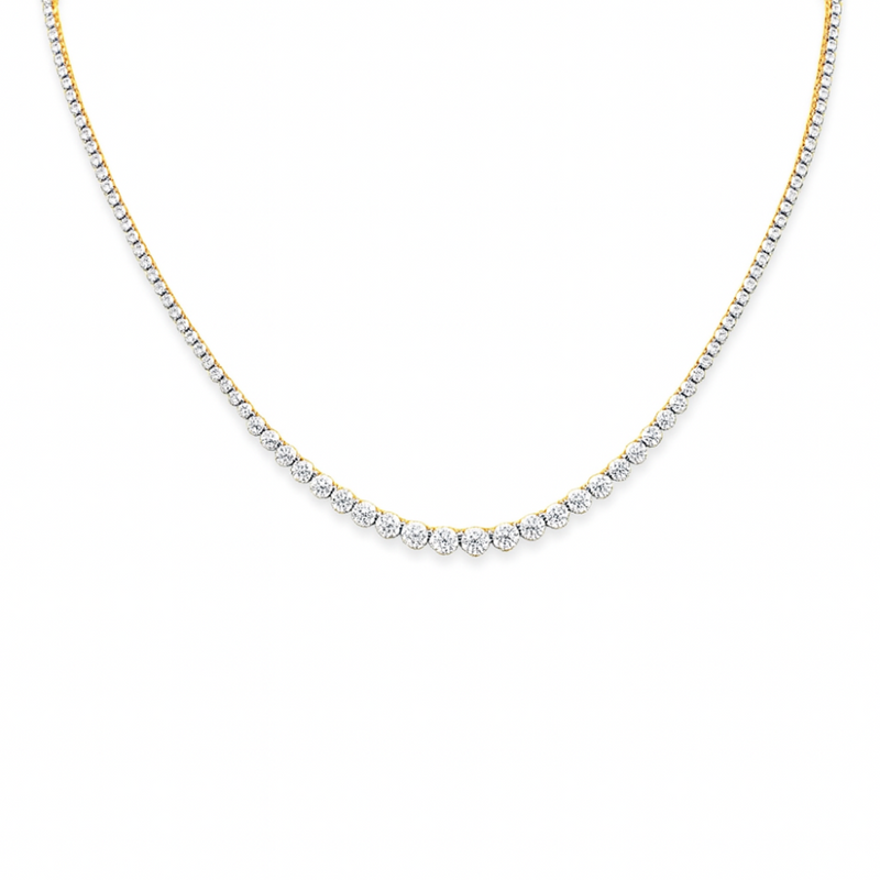 SPECIAL! 3.02ct G SI 14kt Yellow Gold Diamond Riviera Necklace 16" Long