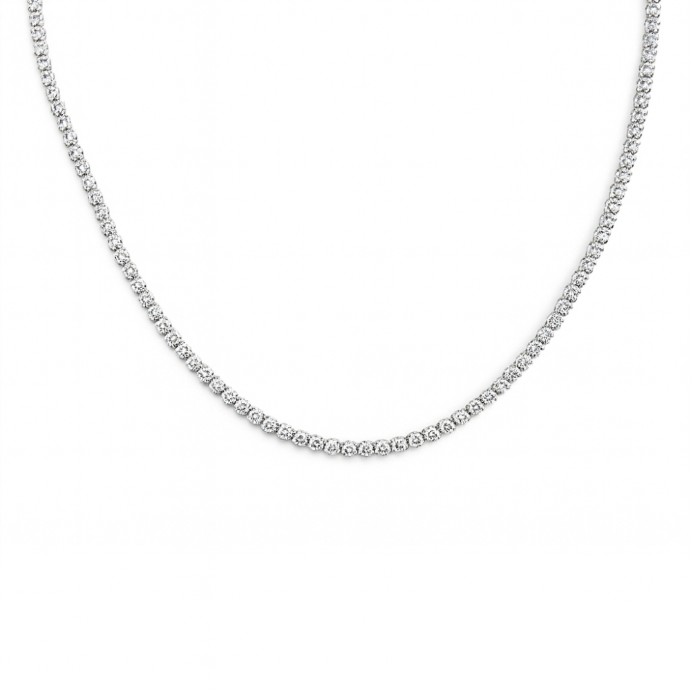 SPECIAL! 3.13ct G SI 14kt White Gold Diamond Tennis Necklace 16" Long