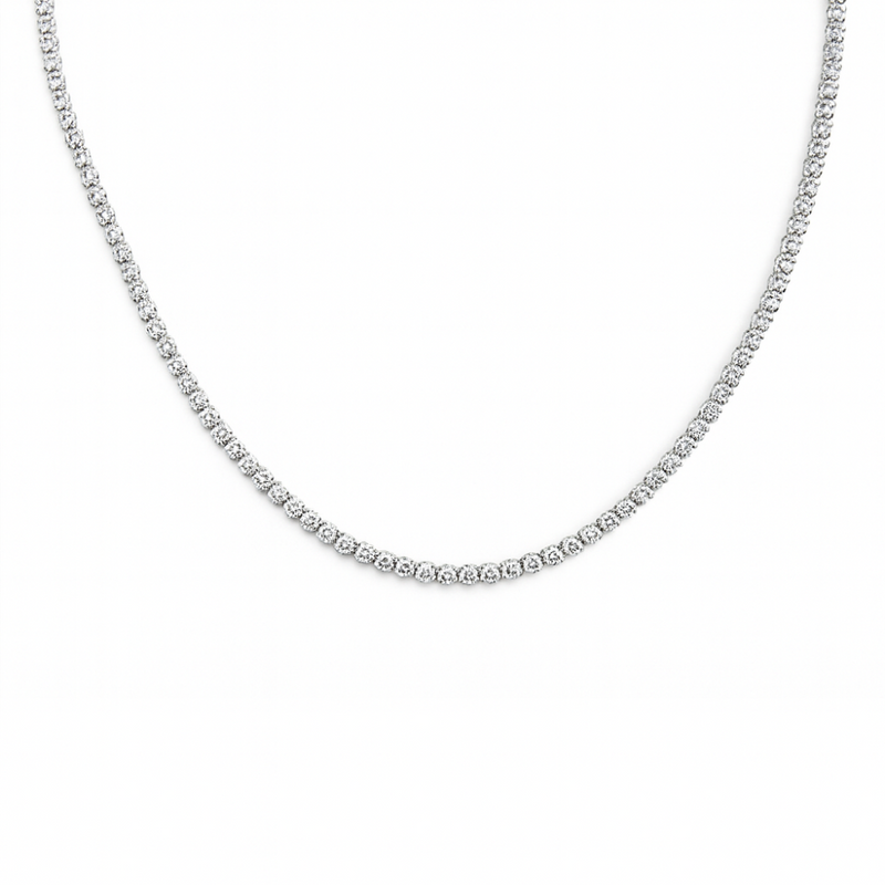 SPECIAL! 3.13ct G SI 14kt White Gold Diamond Tennis Necklace 16" Long